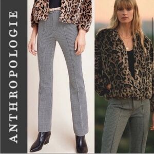 Anthropologie Black and White Checkered Pants